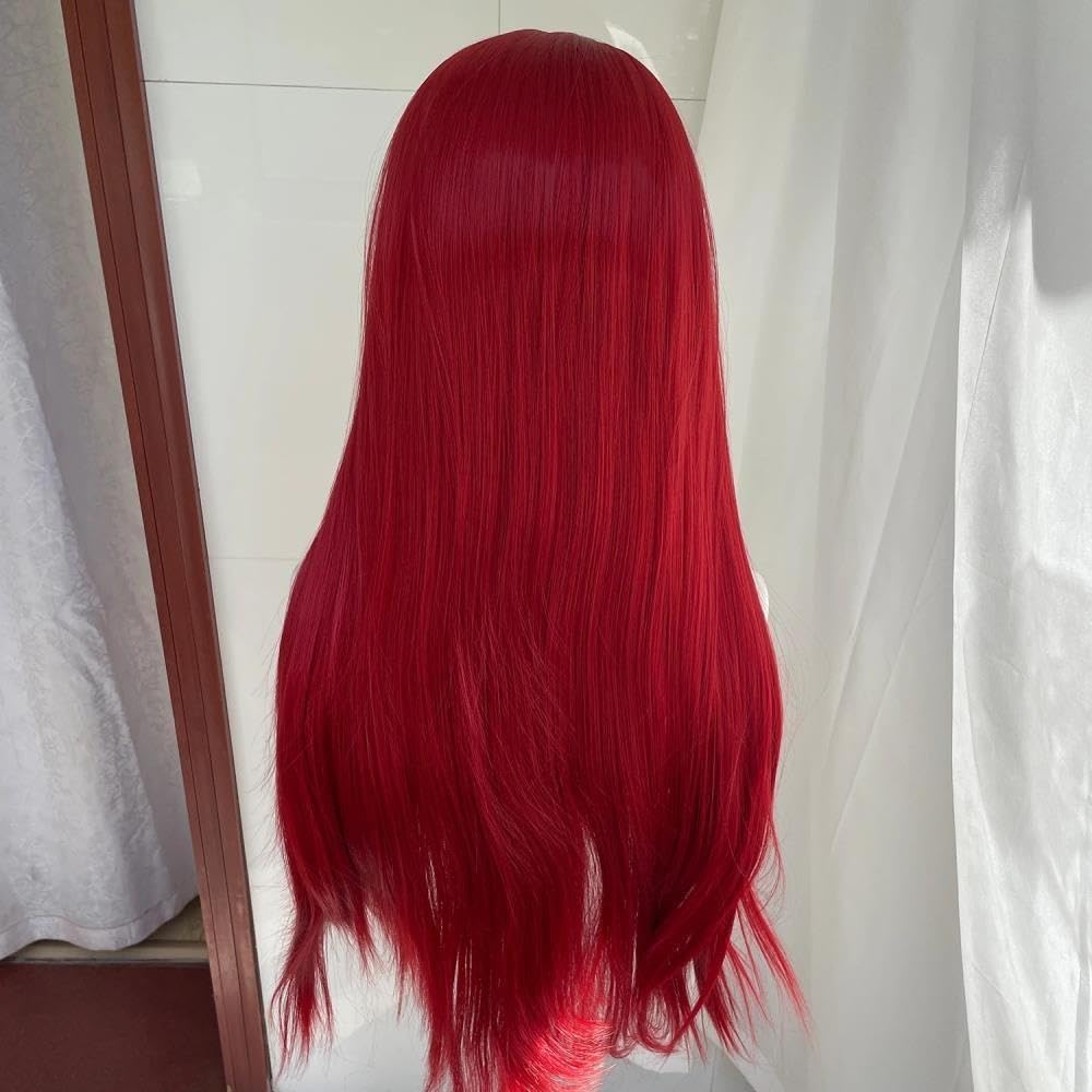 Parrucca rossa 13x4 Parrucche anteriori in pizzo sintetico for donna