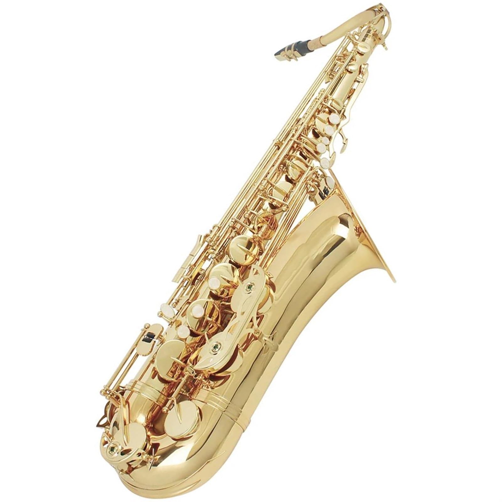 Saxofón Saxofón Tenor Si Bemol Cuerpo De Latón Teclas Blancas Grabadas Con Estuche Accesorios Para Saxofón Tenor