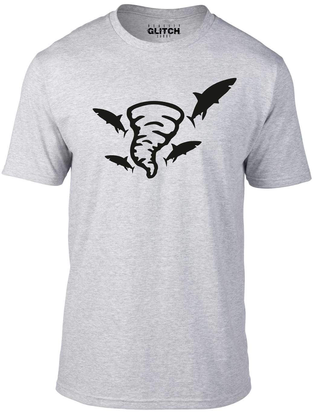Reality Glitch Men's Sharknado T-Shirt Light Grey