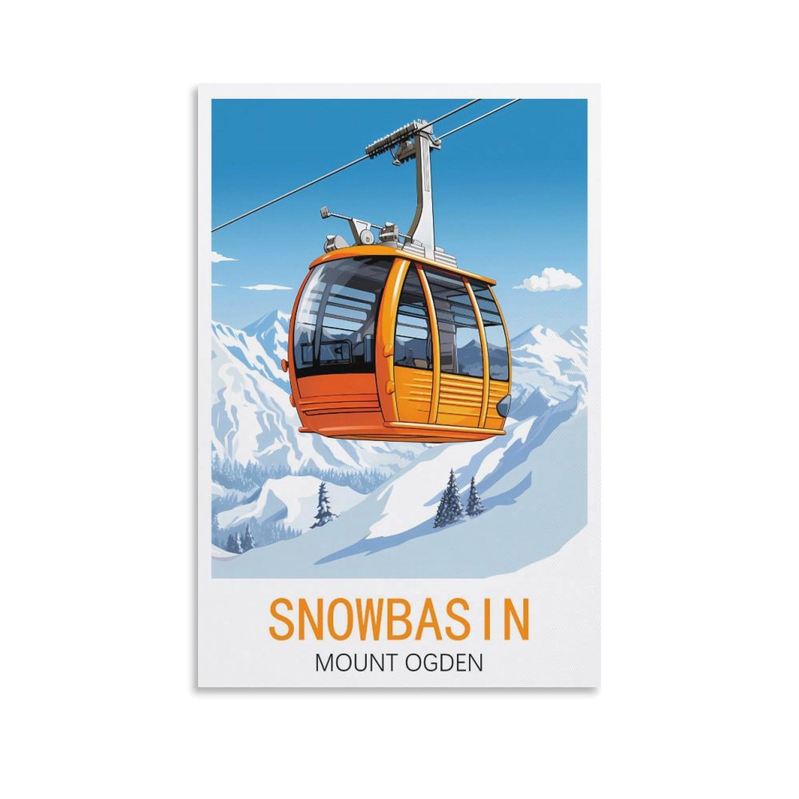 EZMLFA Diamond Painting Art Kits,Snowbasin Ski Mount Ogden,5D Diamond Painting Kit for Adults Beginners, DIY Full Round Drill Gem Art Kits for Home Decor 50x60cm