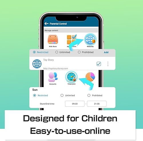 Miniatura 5 de Tableta para niños de 10 pulgadas, 3 GB de RAM y 64 GB de almacenamiento, tableta Android para niños con límites de tiempo, filtros de edad y más