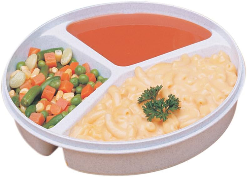 Maddak SP Ableware Sandstone Partitioned Scoop Dish with Lid