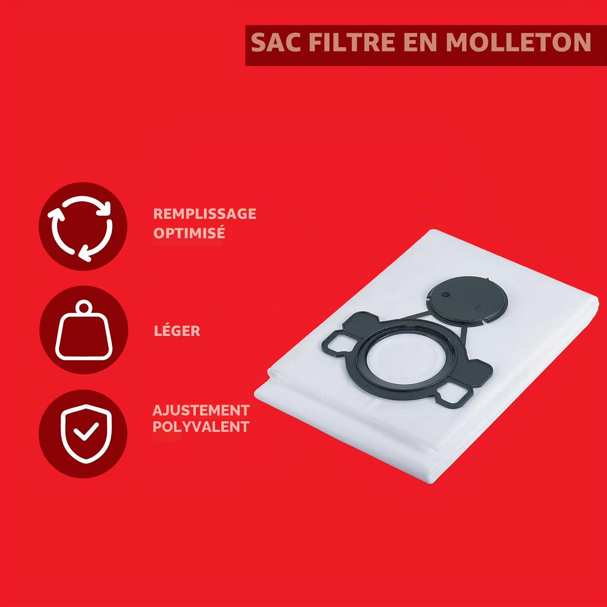 Sacs-filtres en feutre pour VCE 33/44 L/M (Lot de 5) FS-F