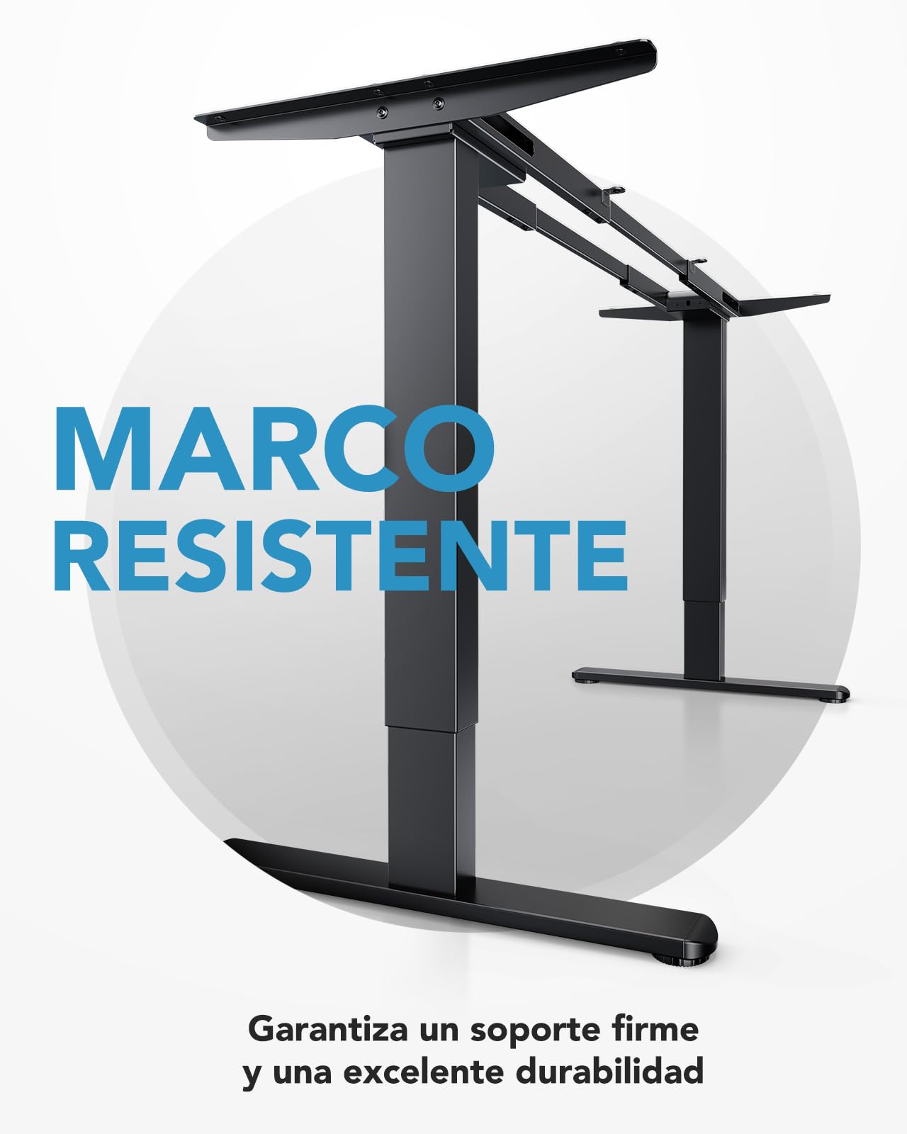 HUANUO Marco Escritorio Elevable Eléctrico de 2 Motores, Patas Mesa Escritorio con Forma en T de Acero de Grado Automotriz, Carga 120kg, Máx. 228 x 80 cm