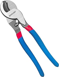 10 Inch Large Cable Cutter Heavy Duty High Leverage Big Wire Cutting Plier Tool for 4/0 Aluminum 2/0 Soft Copper and 100PR 24AWG Comm Cable, Blue