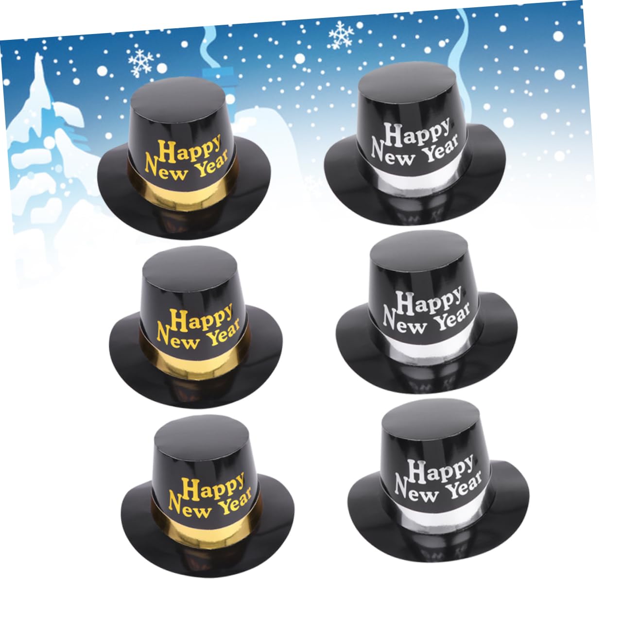 2 Sets Silvester-zylinderhut Party Neujahrshüte Lustige Partygeschenke Buchstaben-zylinderhut Für Feiern 6 Stück * 2