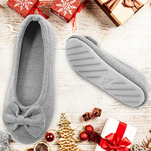 ofoot Womens House Cotton Ballerina Slippers Soft Ballet Style Flat Shoes Comfortable Memory Foam Soled Non Slip Rubber Bottom4