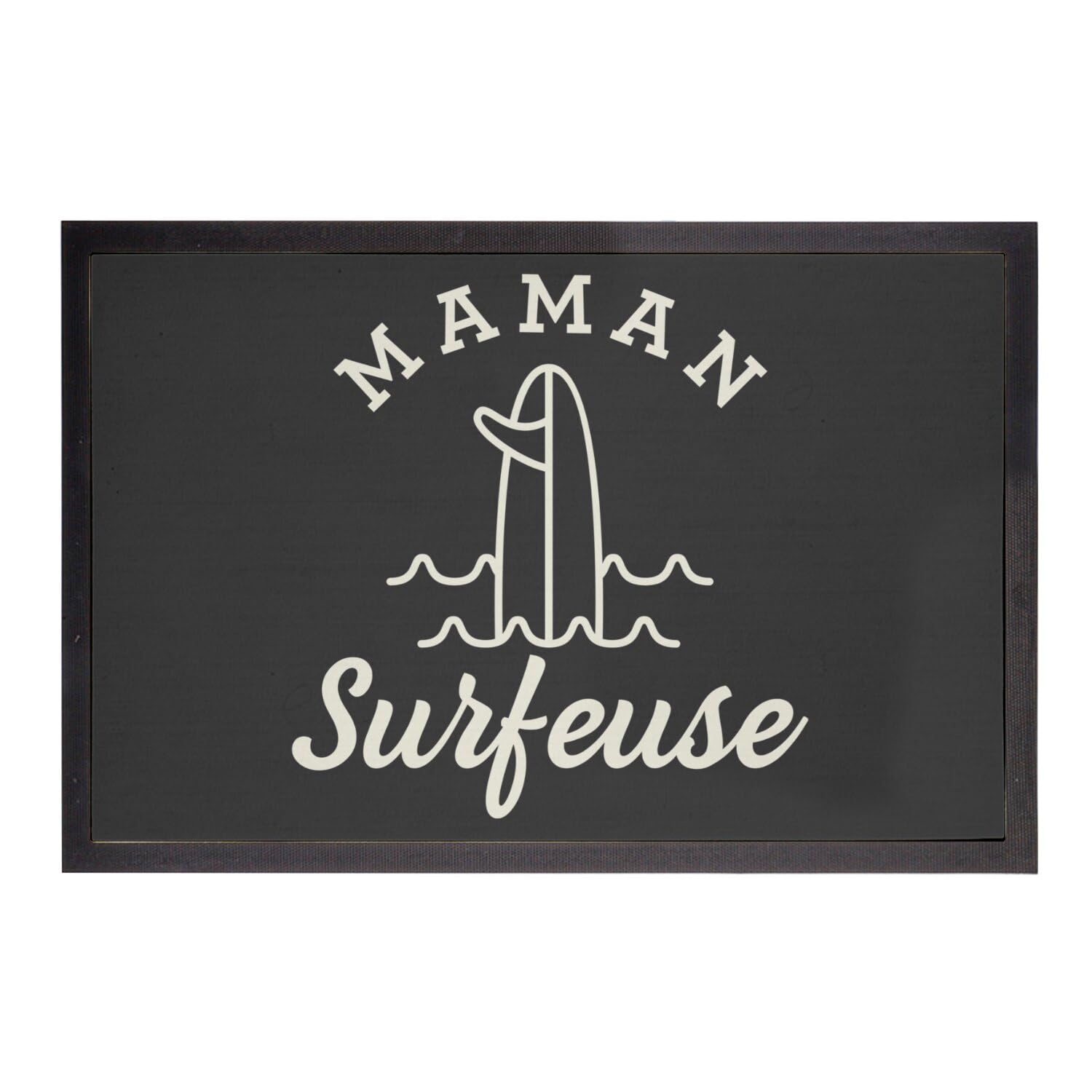 Paillasson maman surfeuse tapis basket noir 60x40cm