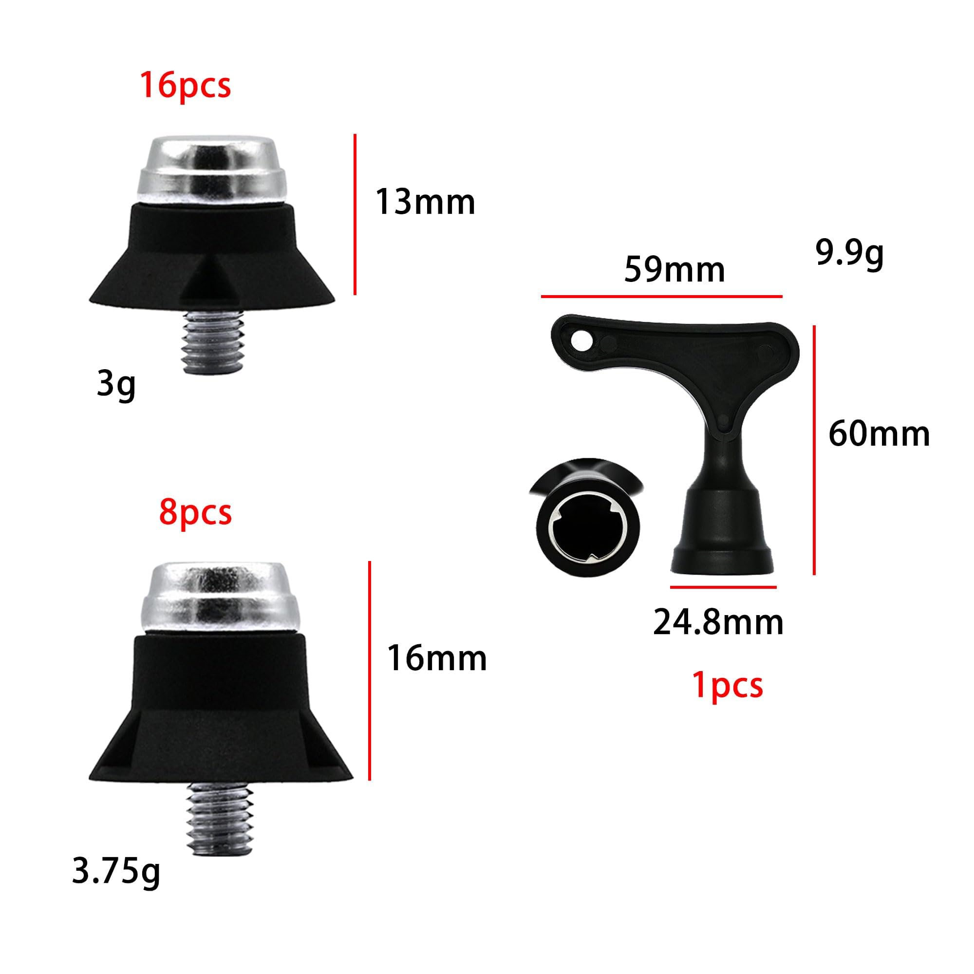 Tacchetti Di Ricambio Per Scarpe Da Calcio - 13mm, 4 Pezzi - Con Chiave - Gomma - Foto 3