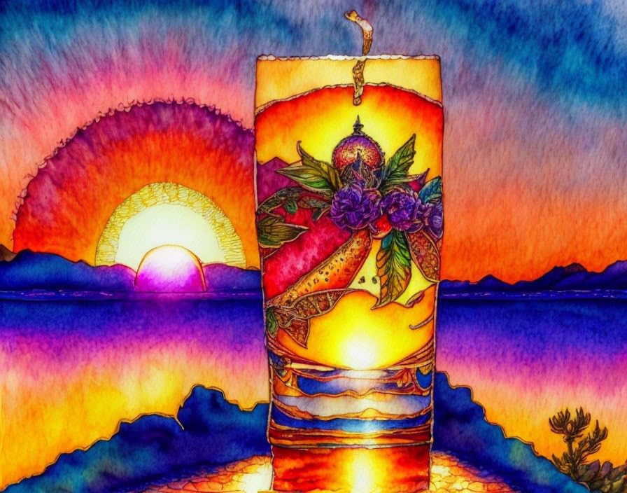 Poster mural lever de soleil Tequila Meechi 50x70 cm grande toile deco murale