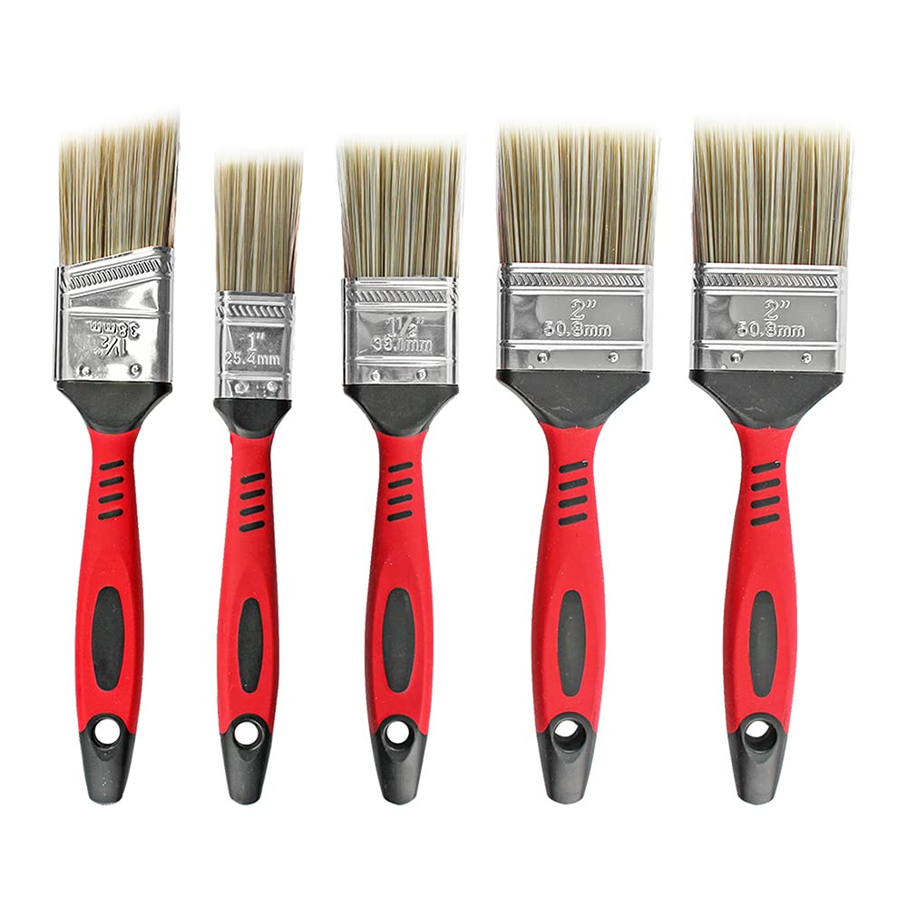 Dekton Pro 5Pc Paint Brush Set Pure Bristles & Sure Grip Handle from B&Q