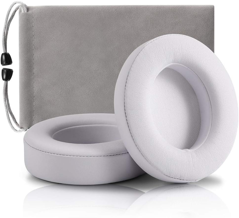 Replacement Ear Pads Cushions, Earpads Cover Compatible with Beats Studio 2 and Studio 3 Over Ear Headphones 1 Pair (White)