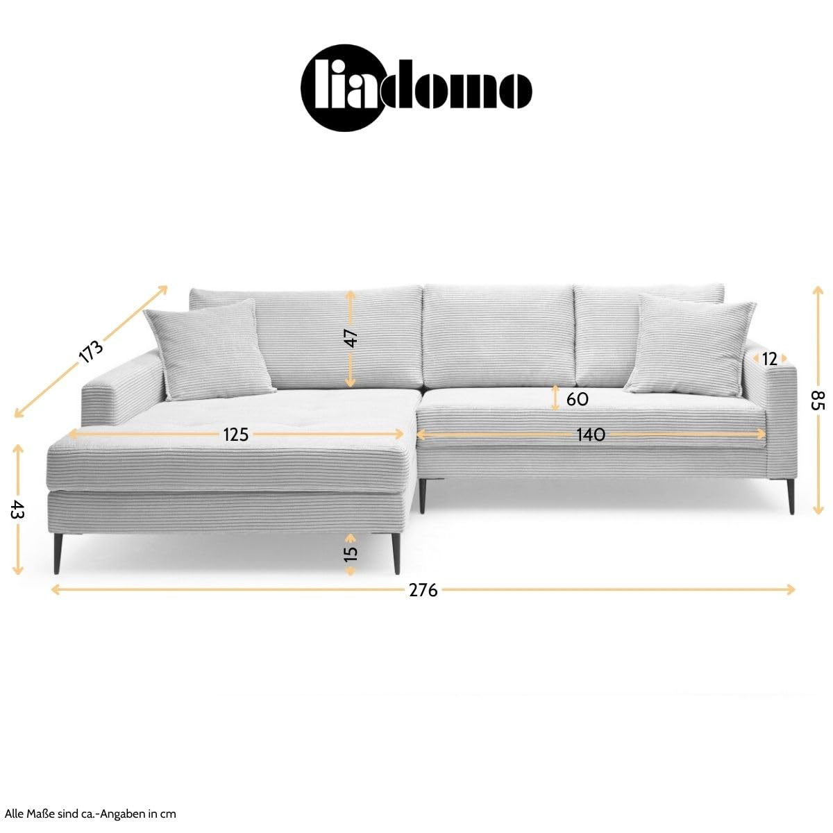 Ecksofa Hilary, Ottomane rechts, grün