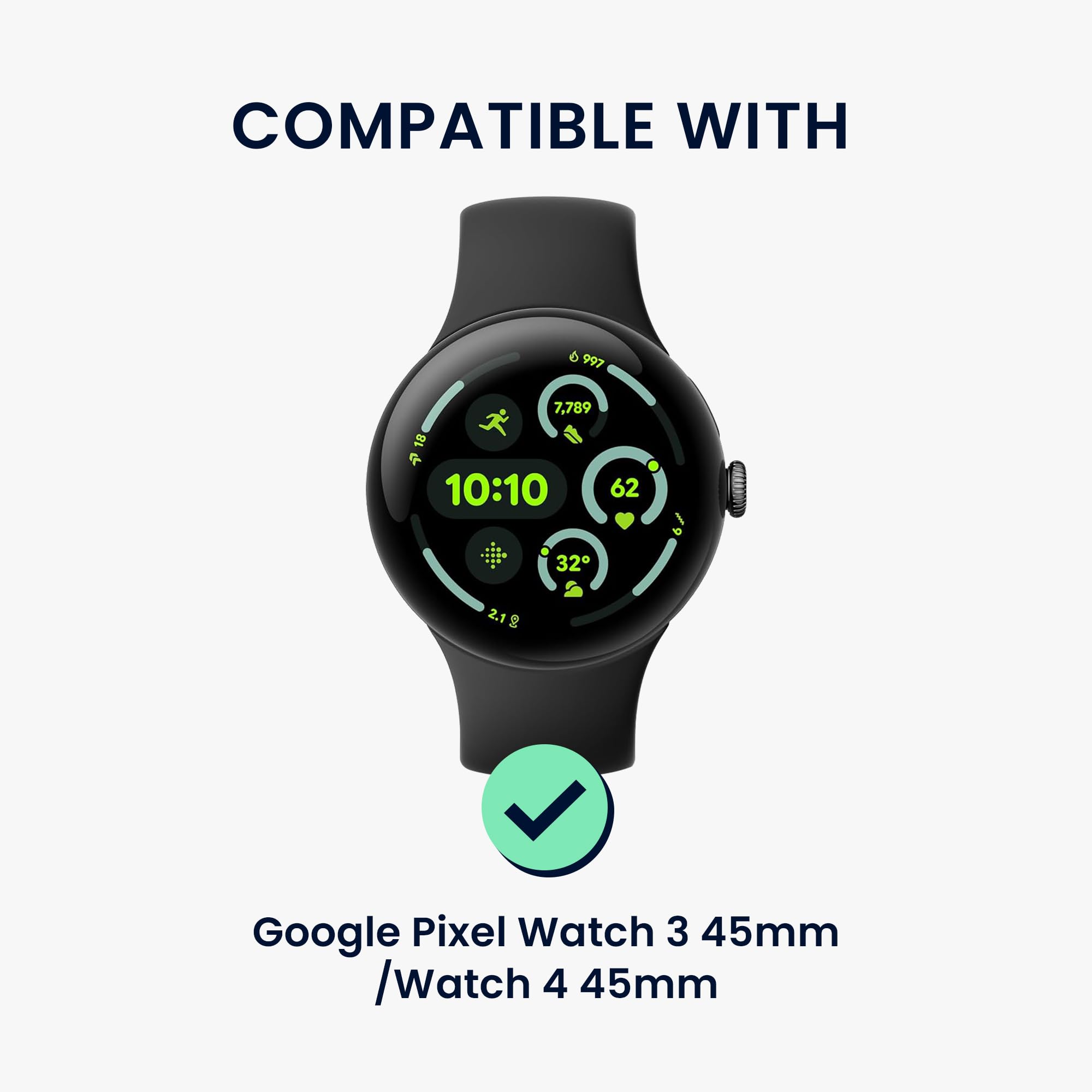 kwmobile pasek do zegarka z prawdziwej skóry kompatybilny z Google Pixel Watch 3 45mm / Watch 4 45mm - pasek wymienny do fitness trackera - pasek do smartwatcha - czarny