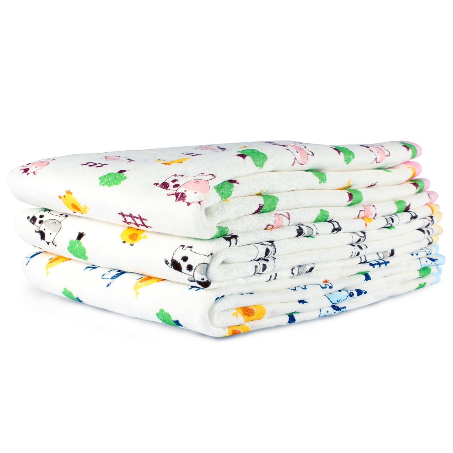 MUMMAMIA Soft Cotton Baby Waterproof & Breathable Nappy/Diaper Changing Mat - Washable and Reusable- Waterproof & Breathable (20 * 28 inch) Pack of 4