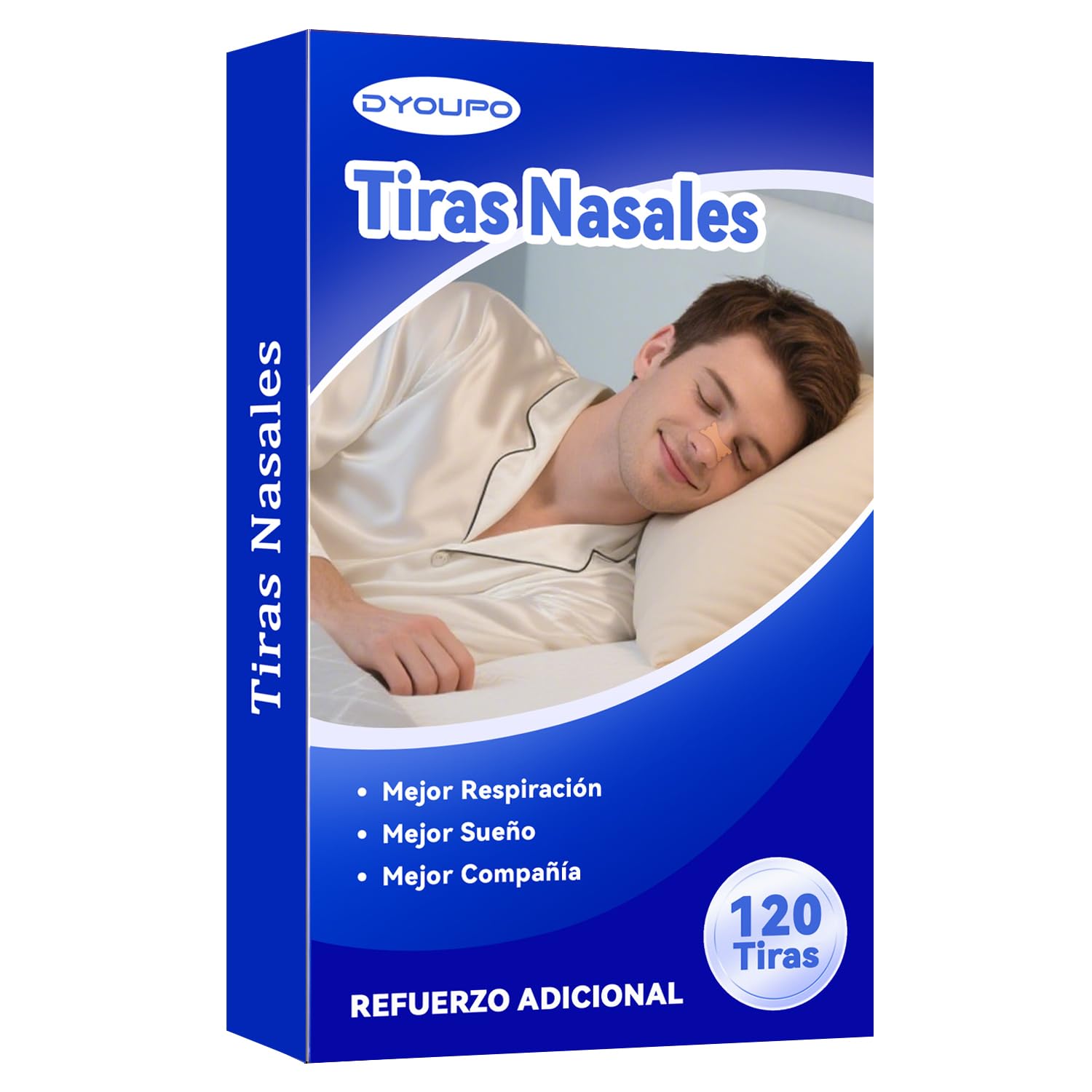 120 Pcs Tiras Nasales Antironquidos, Nasal Strips Parches Nasales Para Evitar Ronquidos, Tiras Nasales Anti Ronquidos para una Mejor Respiración al Dormir y Hacer Deporte