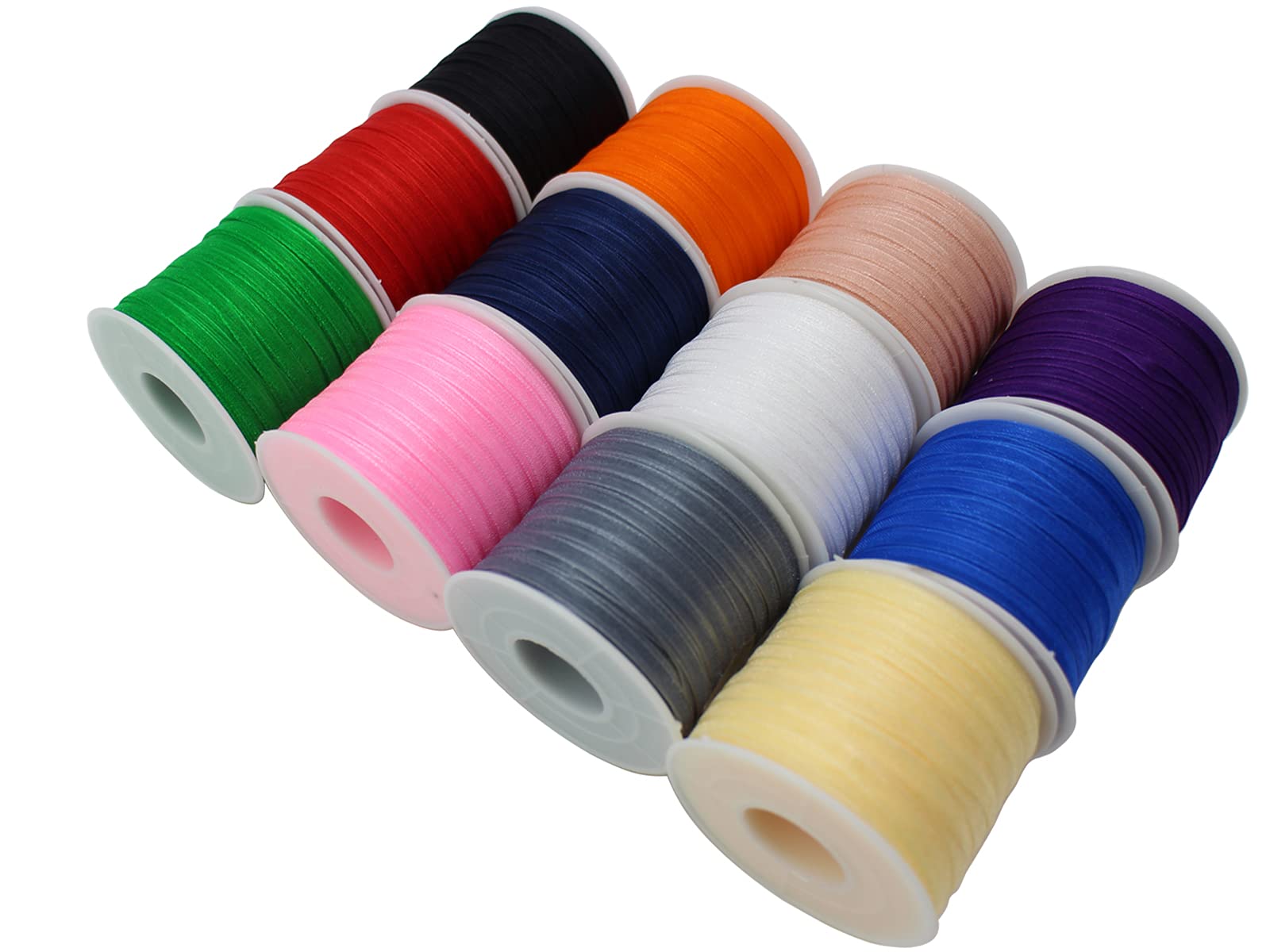 1/8" Sheer Organza Ribbon 1200 Yards Boutique Gift Wrapping Package Ribbon, Balloons, Florists, Festive Decorating DIY Crafts Arts & Garden & Home Decor (Pack of 12)