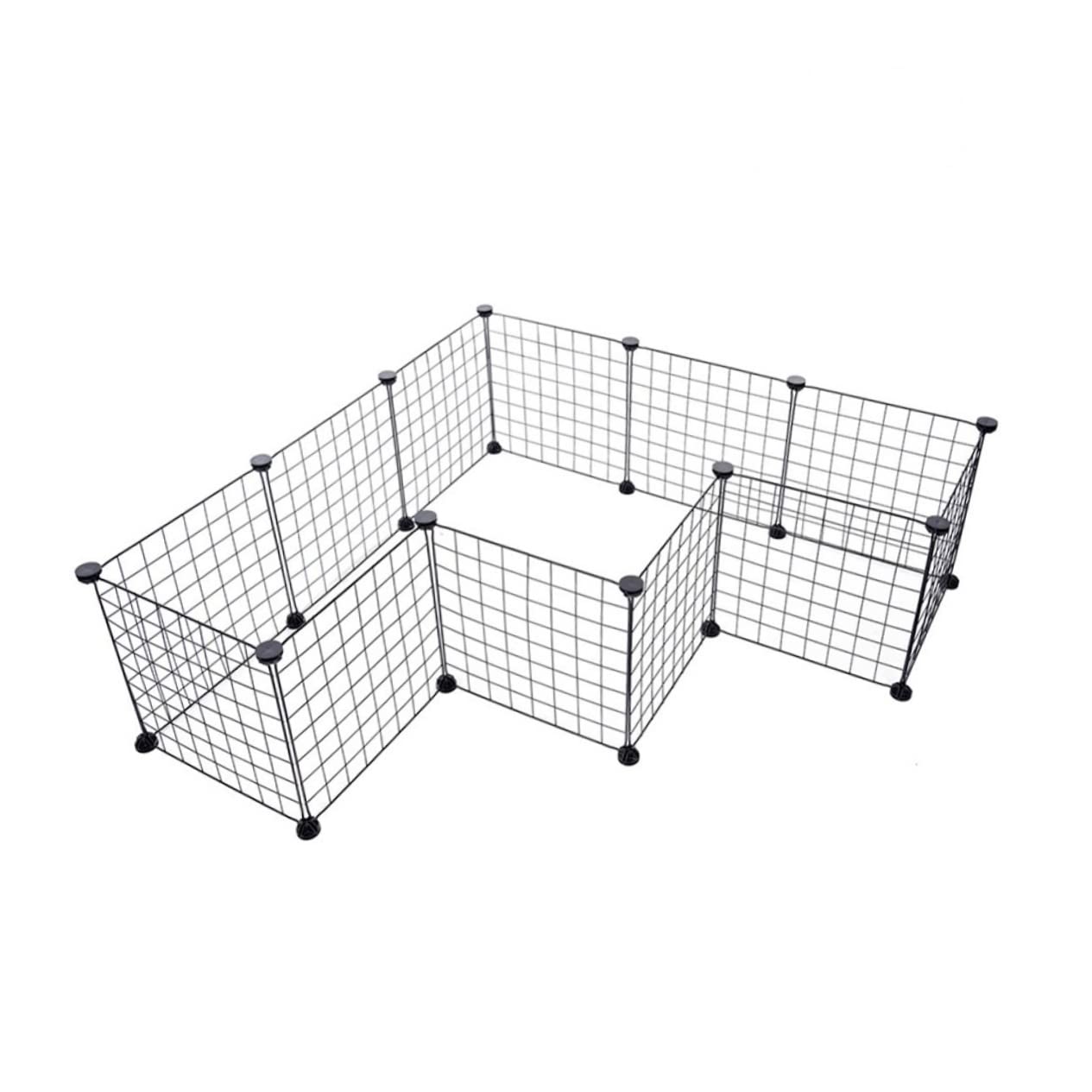 FOMIYES 16 Piezas Parque Grande Jaula para Mascotas Corral de Parto para Perros Conejo Parque para Perros de Interior Jaula de Hierro Cachorro la Cerca Valla De Madera