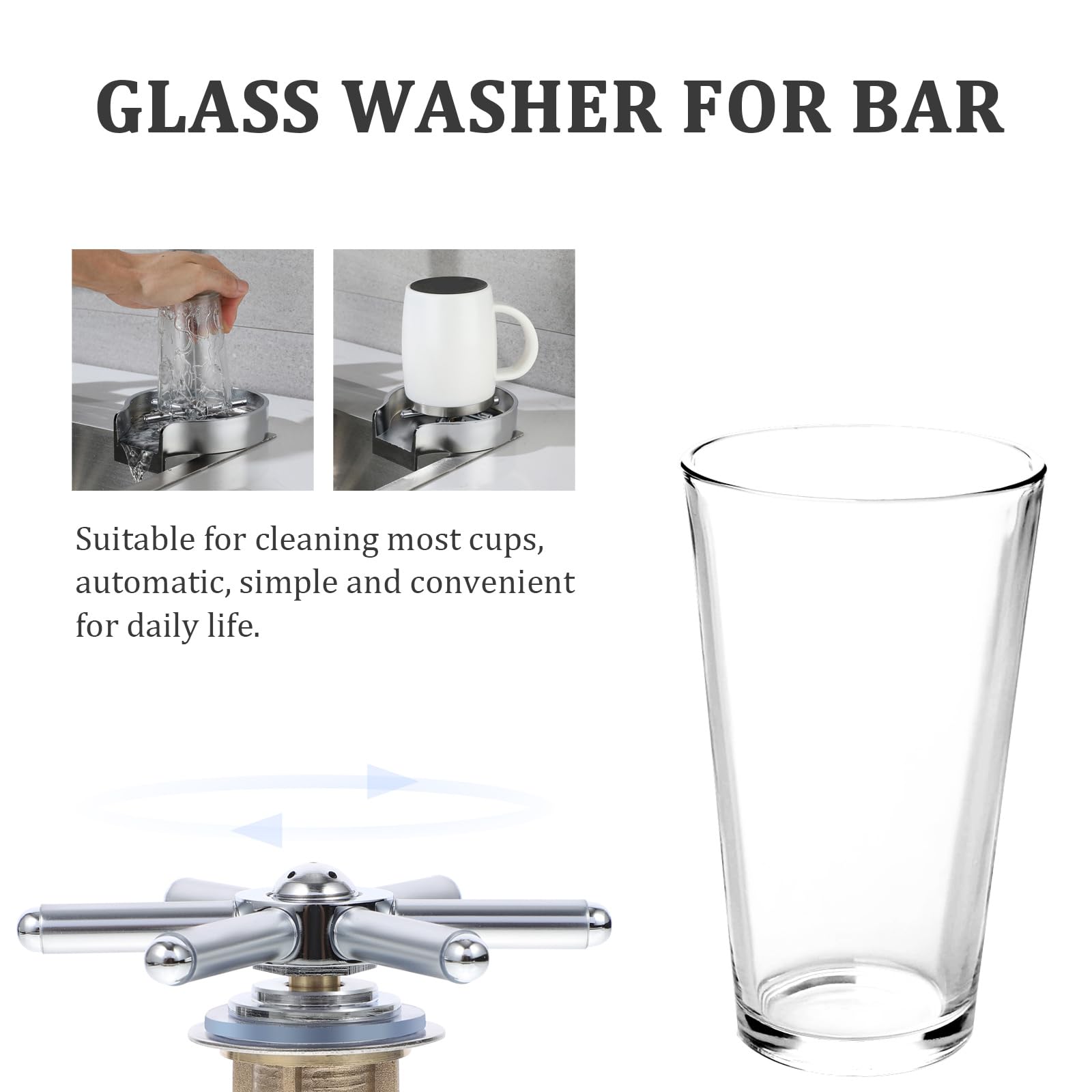 Uonlytech 2 Pz Lavabicchieri Sciacquabicchieri a Barra in Acciaio Inox Sciacquabicchieribicchiere Da Bar Per Birra Sciacquabicchieri Da Cucina Tazza in Acciaio Inossidabile Tè Al Latte
