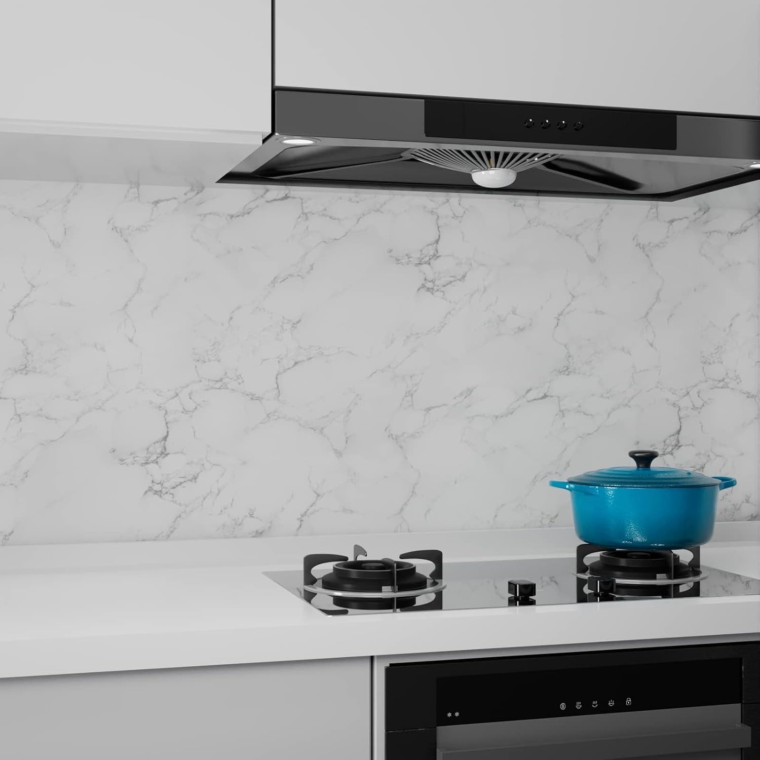 Decotalk White Marble Wallpaper Self Adhesive Marble Countertop Contact Paper for Kitchen Waterproof 17.7in X 120in Marble Contact Paper for Bathroom Decorative Matte Marble Wallpaper Peel and Stick