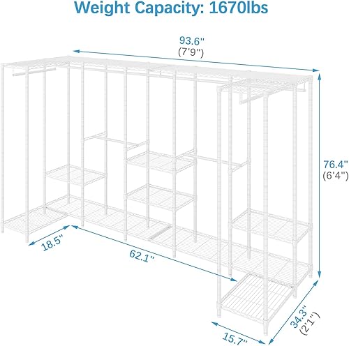 Miniatura 5 de VIPEK U70 - Perchero de ropa extra grande resistente, armario portátil independiente para dormitorio, almacenamiento de armario, organizador de