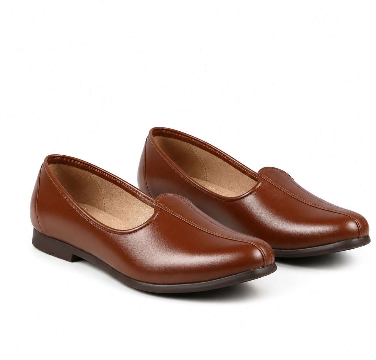r rj trends Men's Ethnic Jutti Loafer, Brown, Faux Leather, Round Toe, Slip-On, Flat Heel, Casual Mojari-picture-28