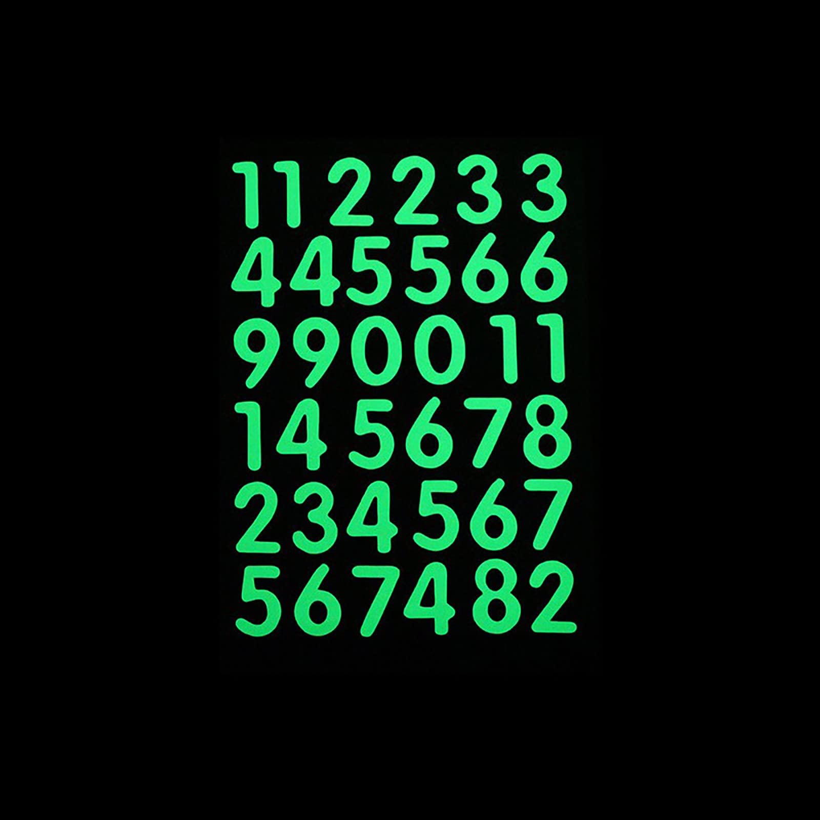 Luminous Glow in The Dark Wall Stickers Removable Decorative Numbers Letters for Home (A, One Size)