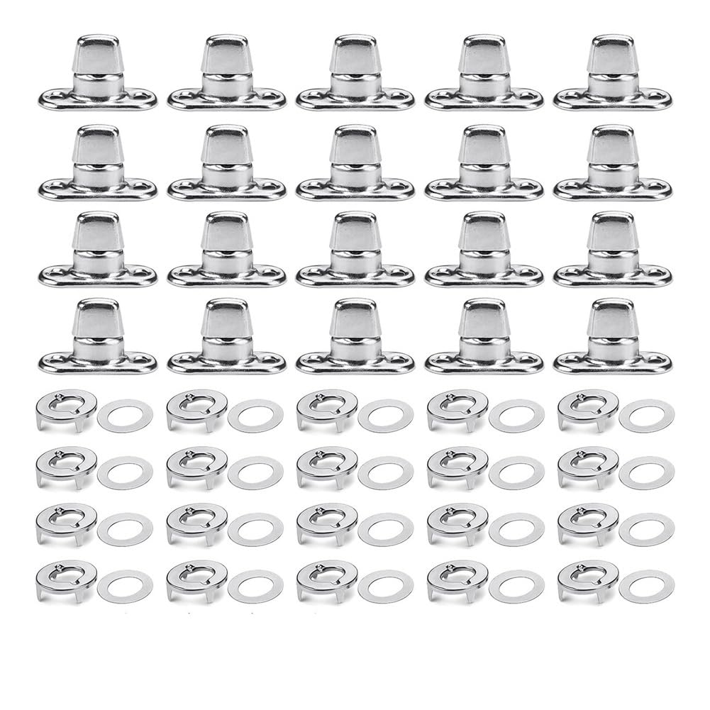 Kopinma 20 Sets Twist Lock Fastener, Twist Lock Fasteners Turn Button Eyelet and Stud, Bag Clasps and Closures Supplies, Twist Locks for Handbag Wallet Boat Canopy Canvas Cover