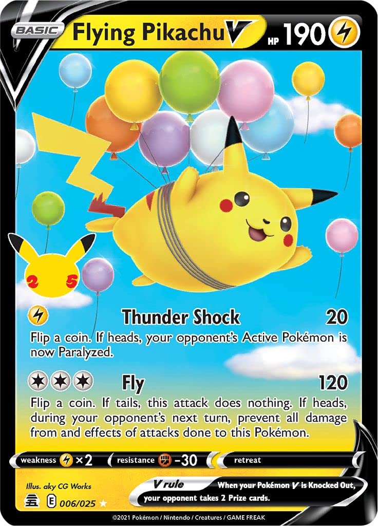 ぽんこ Flying Pikachu V 006/025 Ultra-Rare Pokemon Card (25th