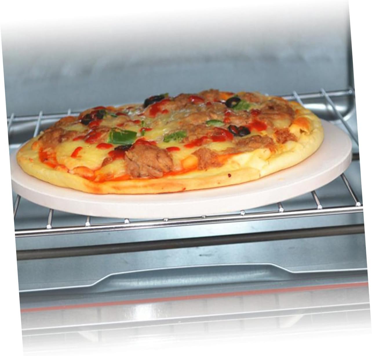 High Temperature Resistant Cordierite Pizza Stone Baking Mold Round Baking Tray for Oven and Grill Versatile for Pizza Bread Cookies and Roasts