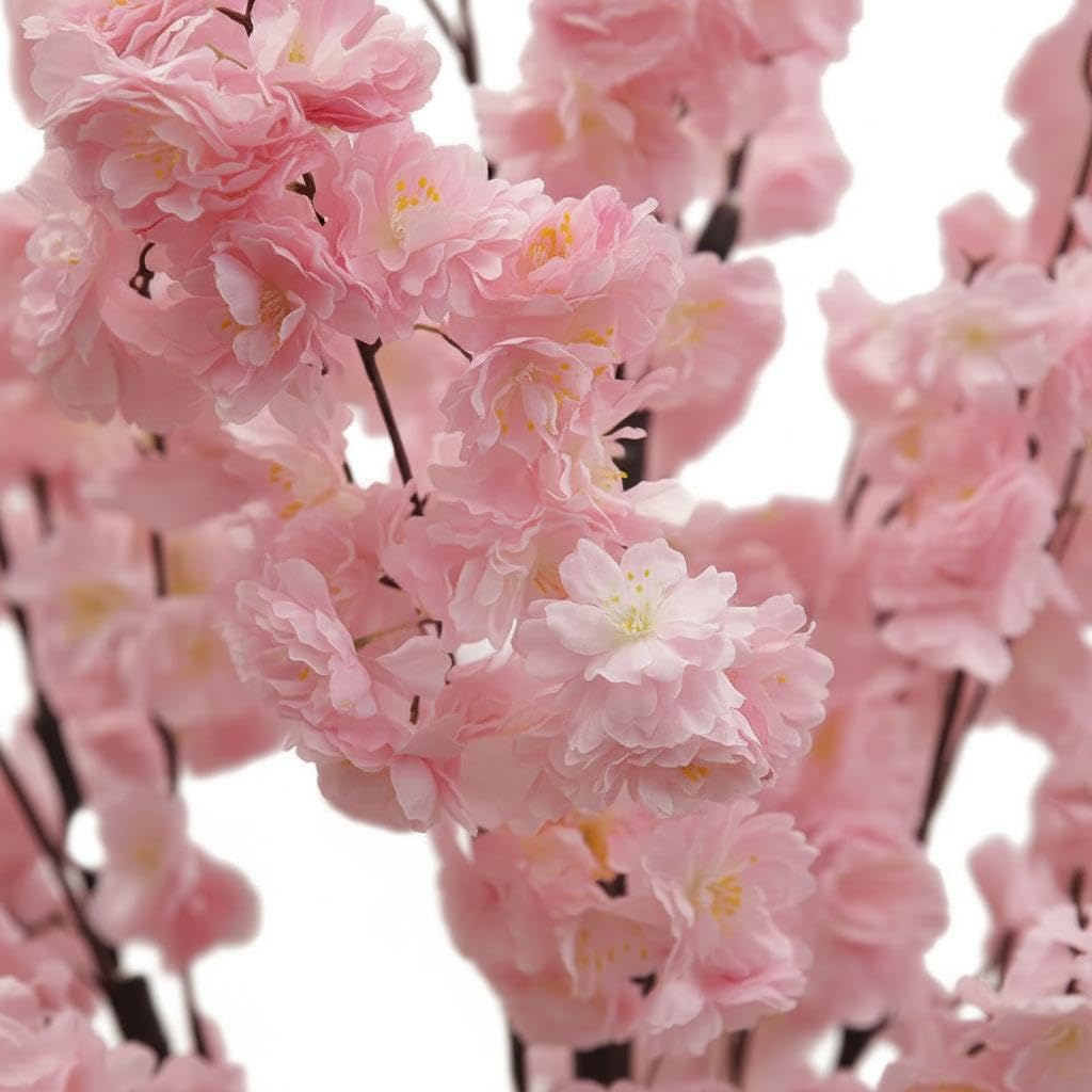 59 Inch Faux Cherry Blossom Tree with Pot, Artificial Indoor Cherry Blossom Plant, Adjustable Decorative Fake Tree for Home, Office & Entryway