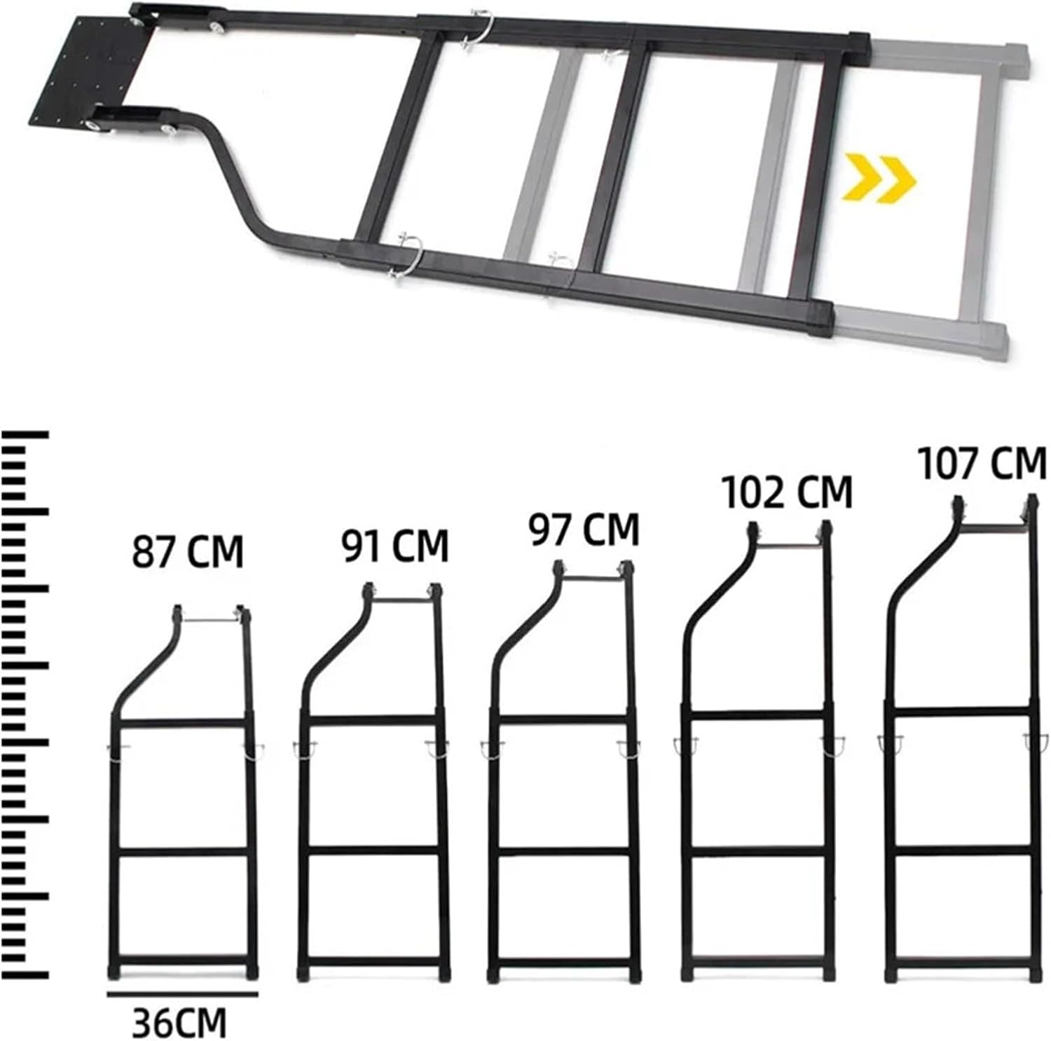 Car Universal 42inch Rear Door Tailgate Ladder Compatible for Trucks Car Pickup Truck Tailgate Ladder Tailgate Ladder Exterior Accessories