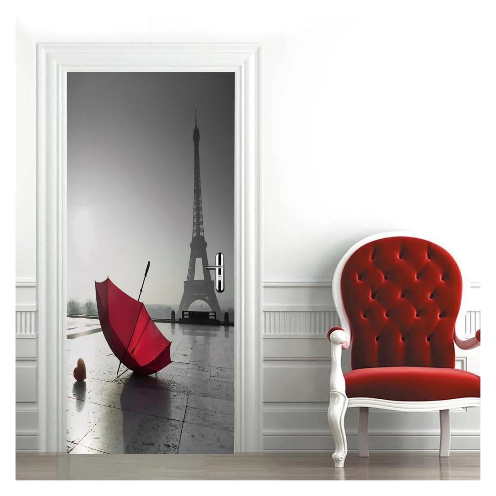 Autocollants de porte en PVC 77x200cm sticker mural de décoration