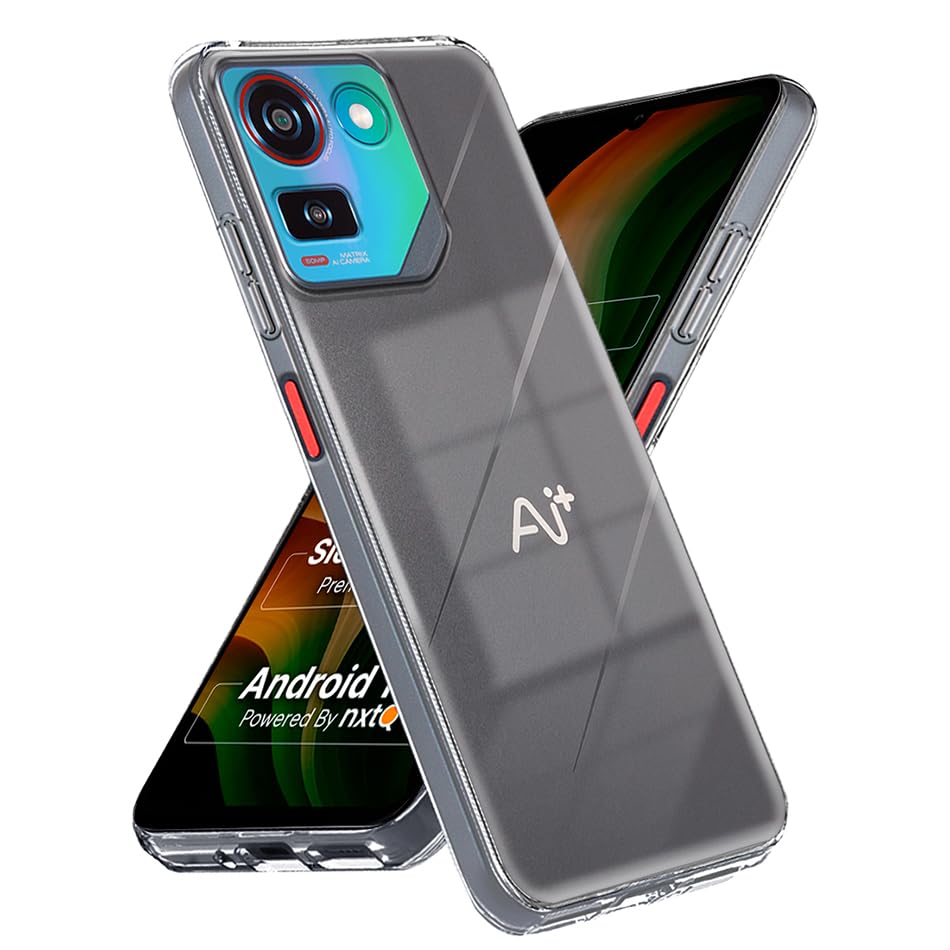 Image of Fashionury Crystal Clear Case for Ai+ Pulse 4G | Yellowing Resistance | Transparent TPU Silicone | Raised Camera Lips | Slim Transparent Cover