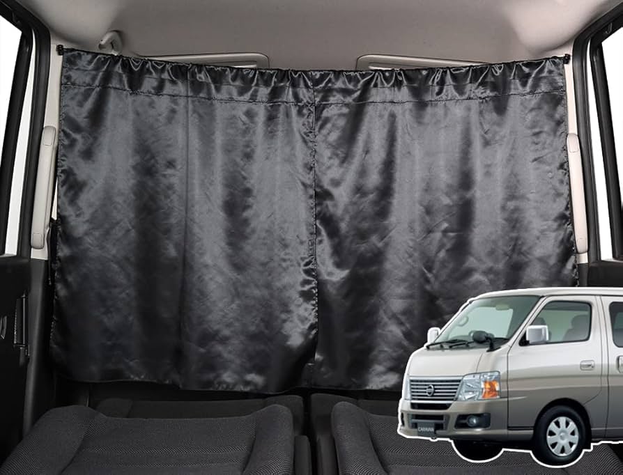 キャラバン NV350 カズ製仕切りカーテン ブラック 開封程度の新品未使用 KAZZ-CREATION 内装パーツ・用品 パーテーションカーテンフル