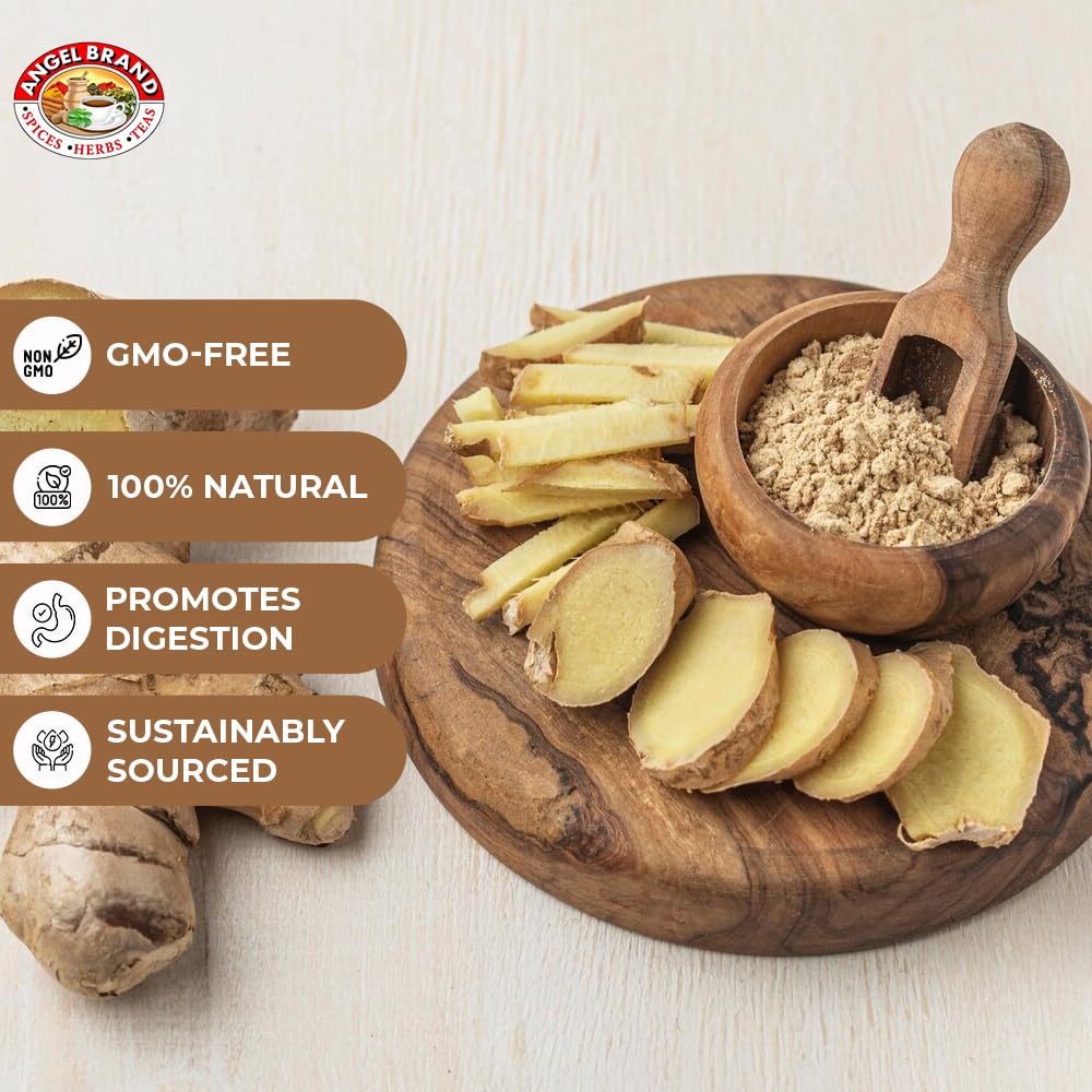 Angel Brand Ginger Powder 13 oz Bottle – Premium Ground Ginger Root Powder for Baking, Cooking, Smoothies, and Spice Blends.