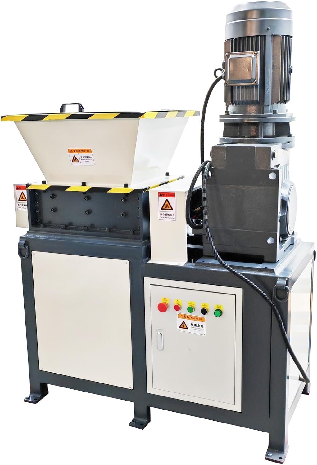 Waste Plastic Shredding Machine Universal Biaxial Crusher Industrial Shredder Pulverizer Kitchen Waste Crushing Machine Electric Shatter, 220V, 7500W