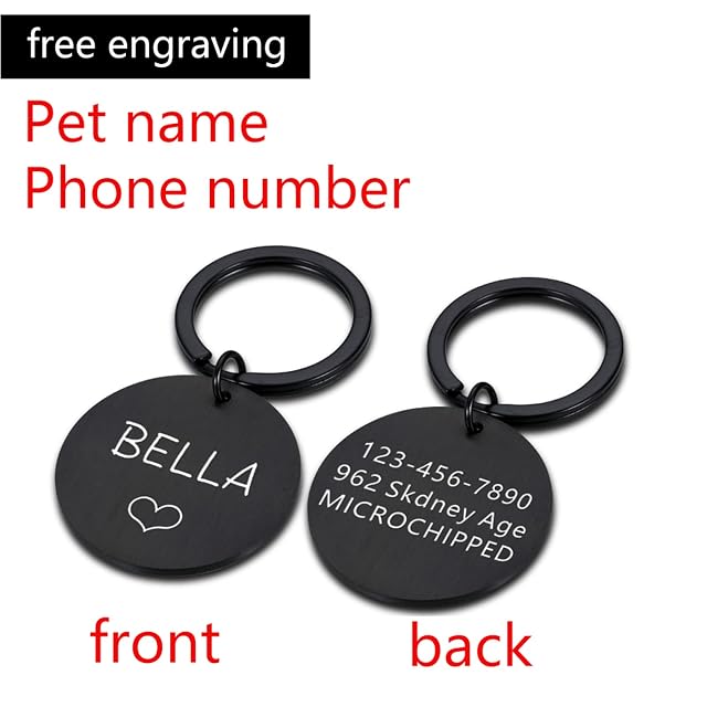 Foto 2 de 3 de Nombre de doble cara personalizado Dirección Etiquetas de perro mascota Collar de gato ID de mascota…