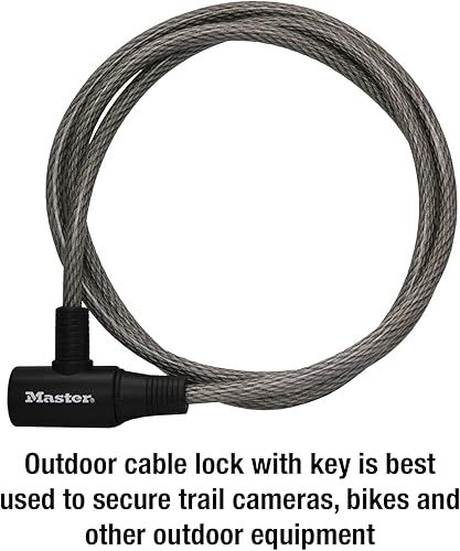 Miniatura 2 de Master Lock 8154DPF Candado de cable con llave, resinaplásticometal, 1 paquete, gris