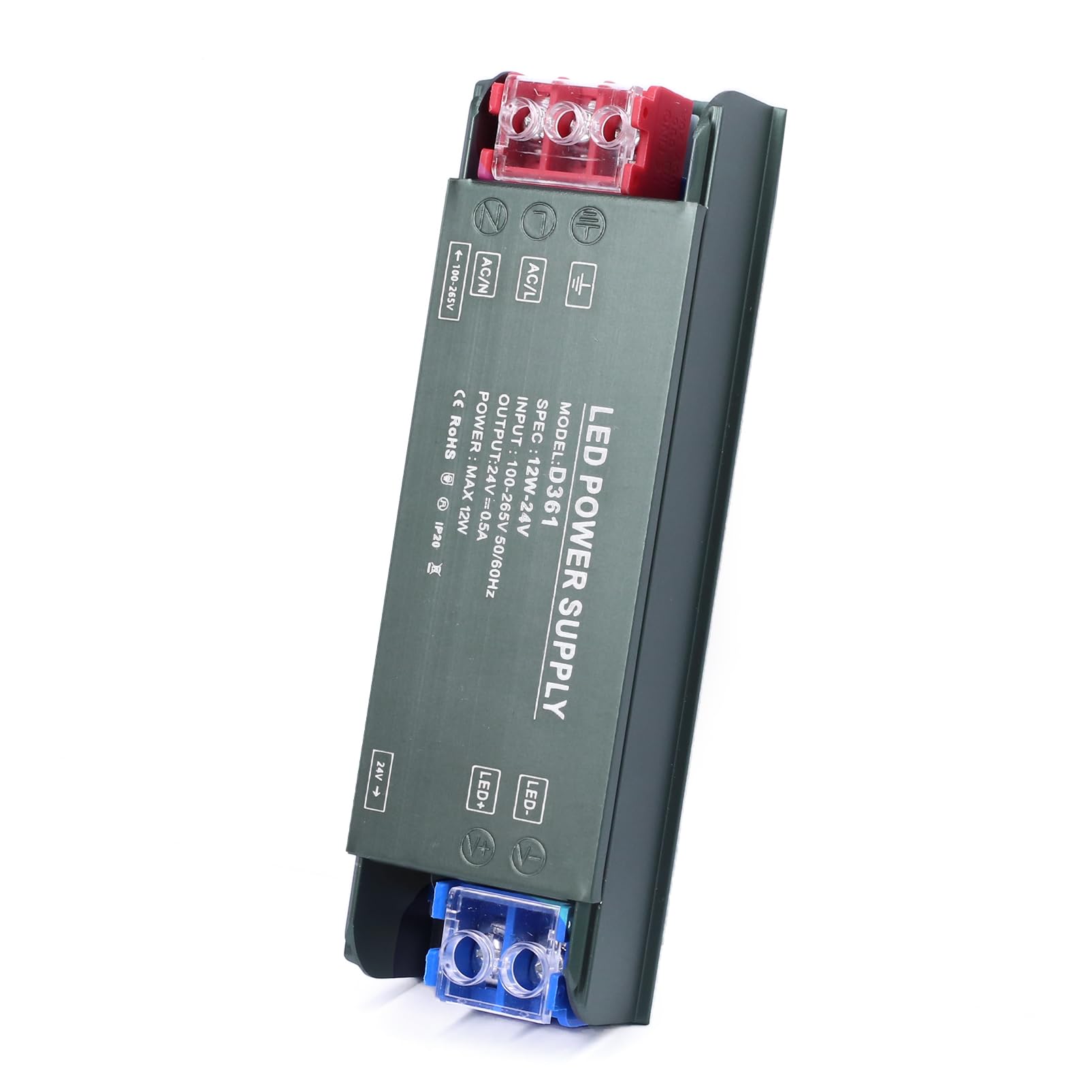 BRIMETI LED Trafo 24V Netzteil 230V auf 24V 12W Treibe Schaltnetzteil Transformator 0.5A AC 230V auf DC 24 Volt, Kompakter Extrem Dünner Konstantspannung Niedervolttrafo für led Streifen