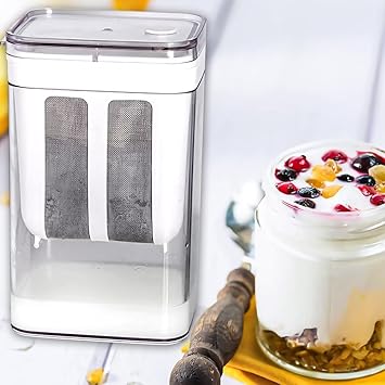 Greek Yogurt & Curd Maker - 1100ml Fine Mesh Strainer with Lid | Multifunctional yogurt Filter | Curd Maker for Home | Whey Separator | Perfect for Homemade Yogurt, Curd, Cheese