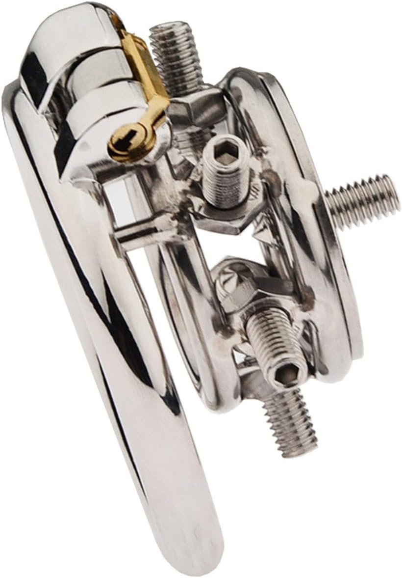 Adult Toy Sm Rivet Flat Chastity Lock Nail Stimulation Male Porous Detachable Cover Nail Piercing Penis Cage Chastity Lock Chastity Device Sex Toy(Chastity Cage+Tube,45mm)