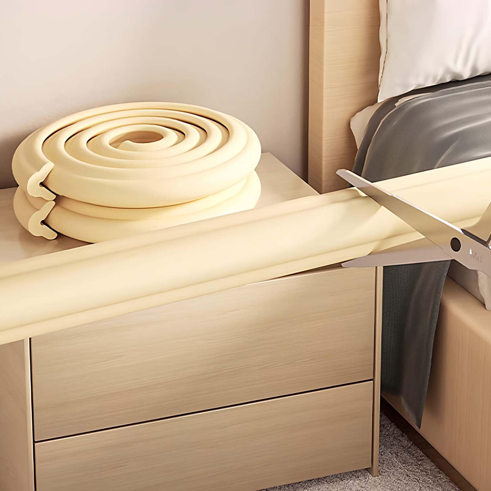 Protector De Esquinas para Muebles, Tira Antigolpes De Espuma, Protector De Bordes, Parachoques Suave, Cinta De Doble Cara, Flexible, Elástica, Recortable, para Mesas