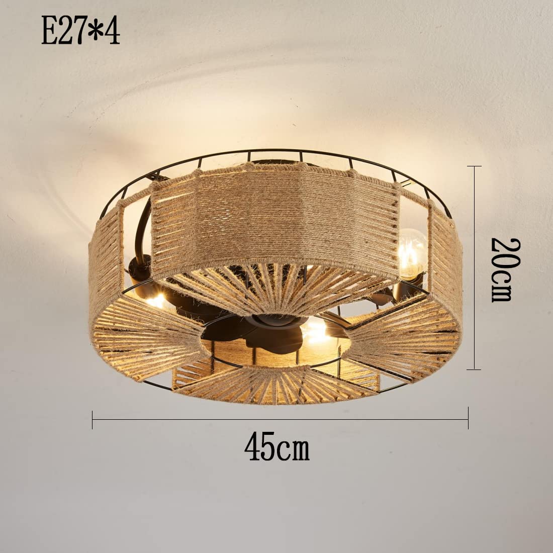 Plafoniera Led con Ventilatore Integrato Silenzioso Moderno 78cm Fiore