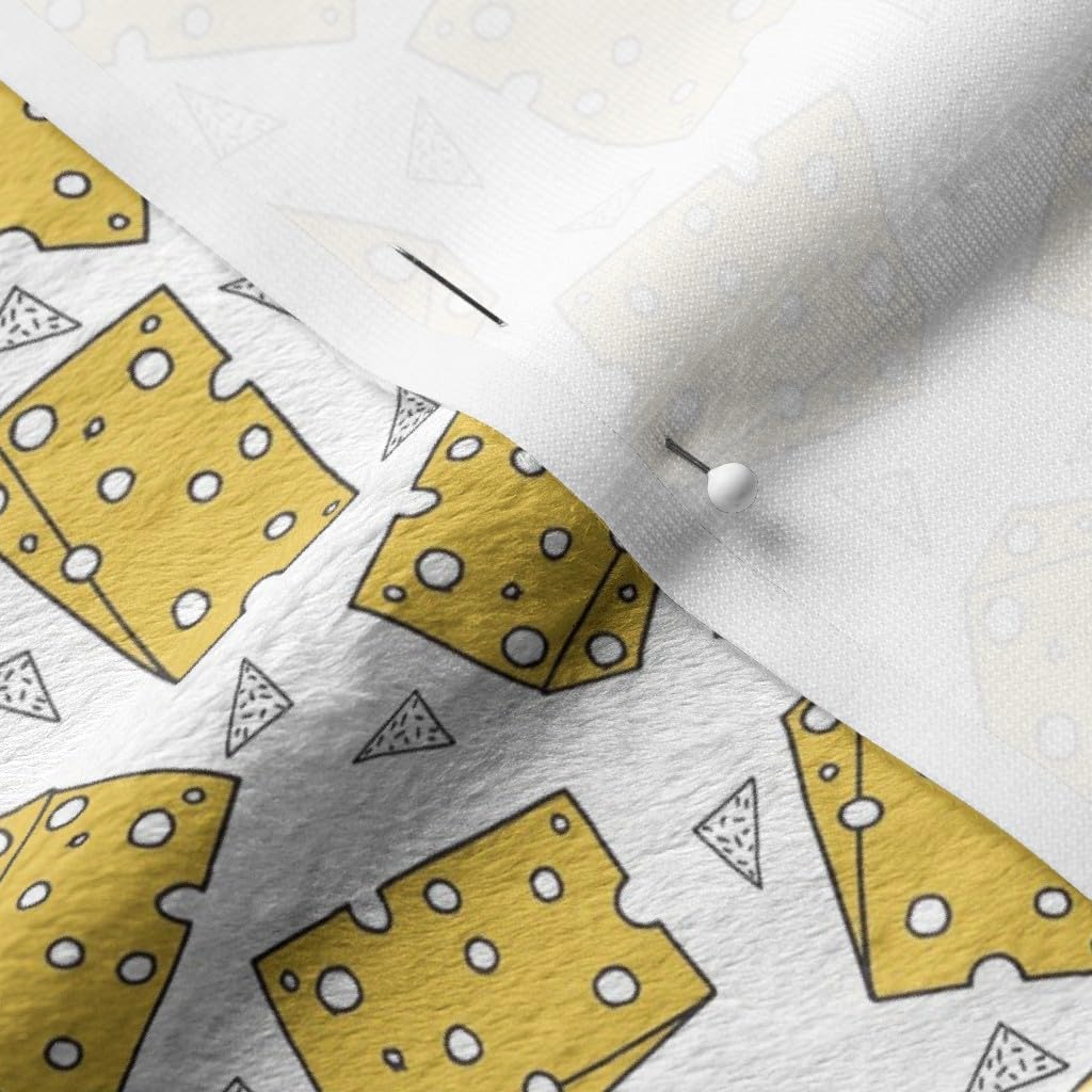 Spoonflower Fabric - Cheese Novelty Food Print Smaller Dairy Printed on Minky Fabric by The Yard - Sewing Baby Blankets Quilt Backing Plush