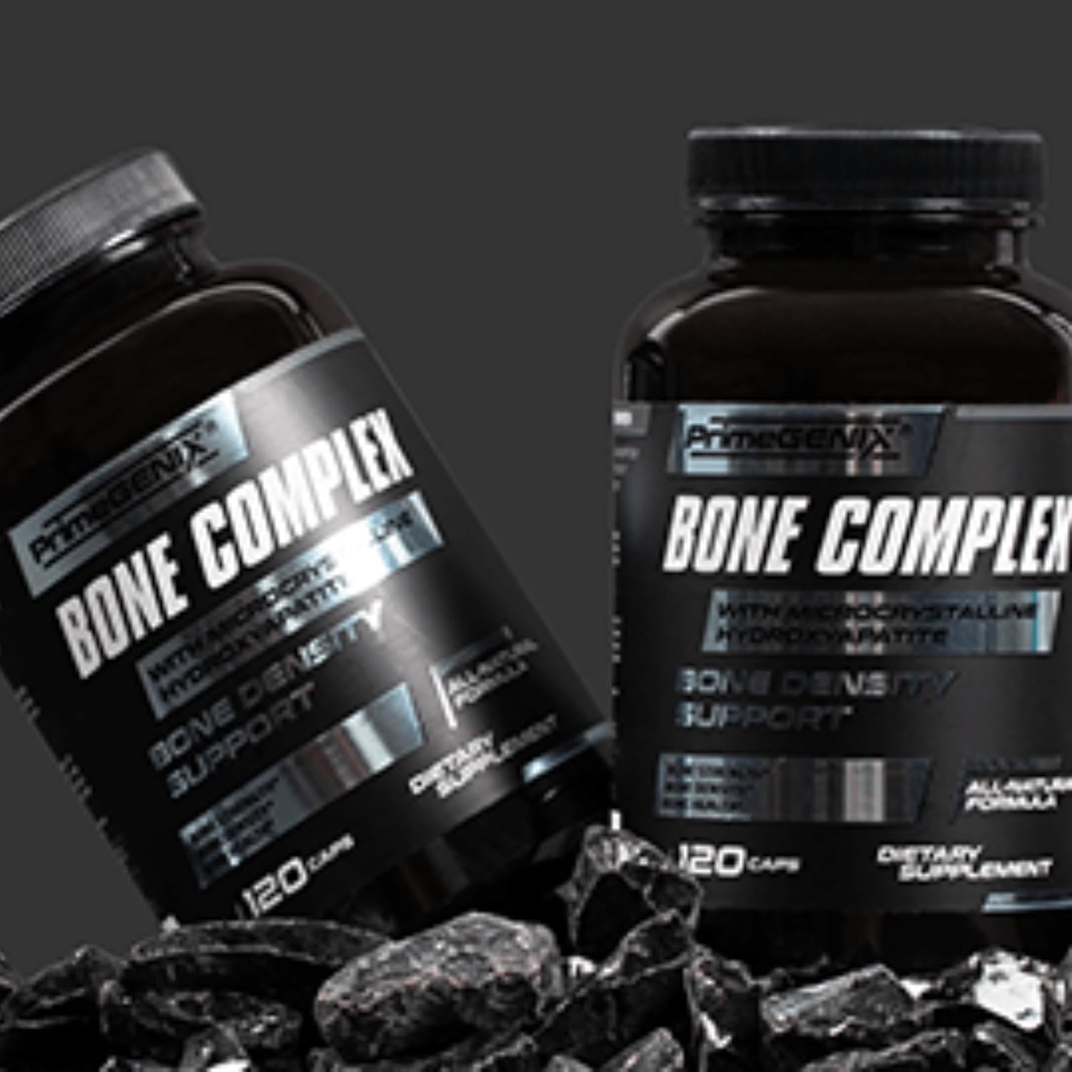 PrimeGENIX Bone Complex – Premium Bone Density Supplement for Men 40+ with MCHA Calcium, Dual-Form Vitamin K MK-4 MK-7, Triple Magnesium and D3 – 120 Capsules