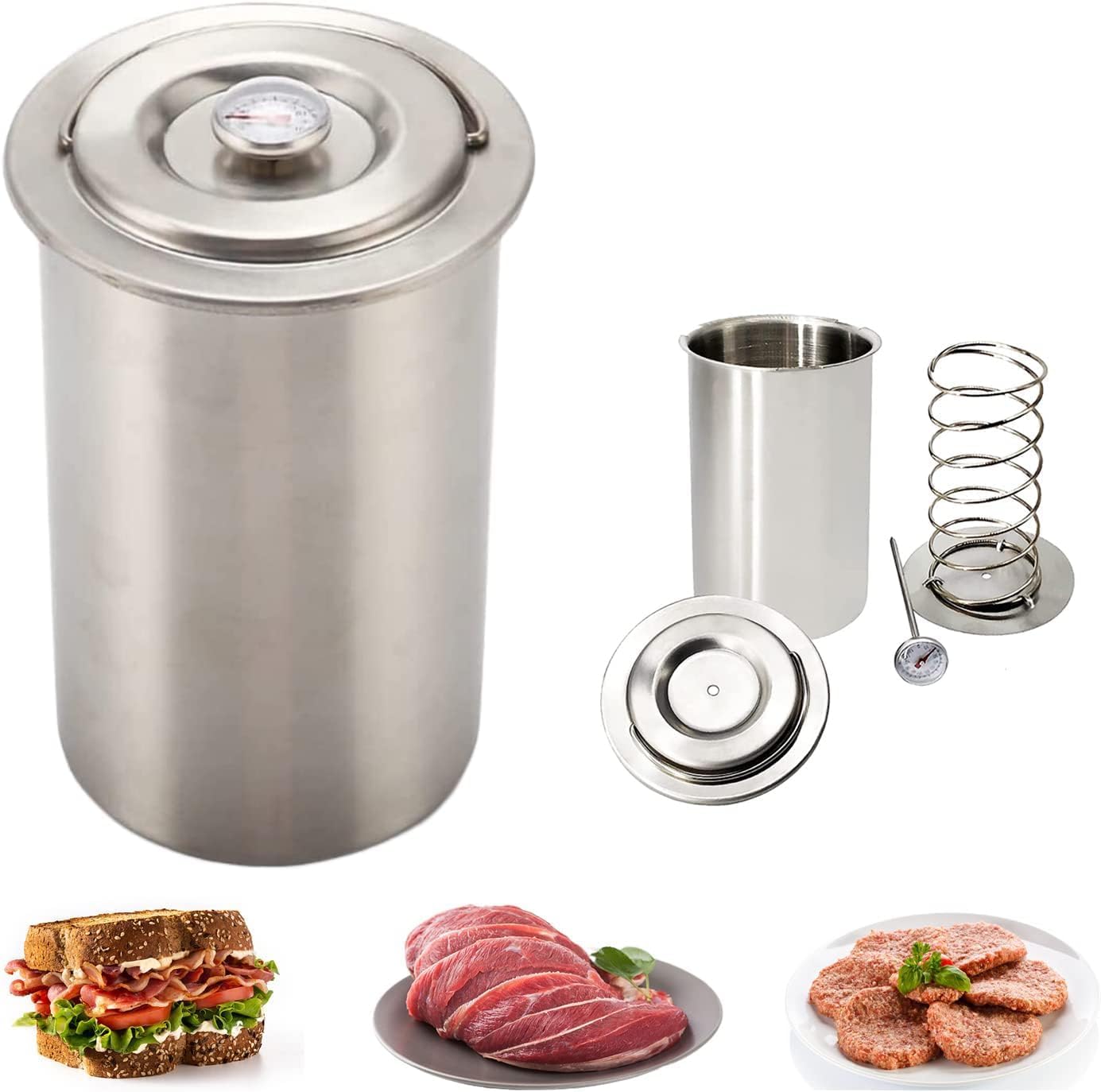 Stainless Steel Ham Maker, Round Shape Stainless Steel Meat