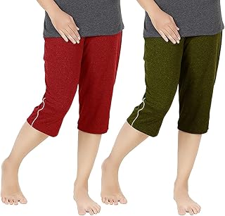Stylcozy Women's Regular Fit Cotton Three by Fourth, 3/4, Woman Capri, Capris, Three Quarter for Women, Shorts, Three Quar... Price In India