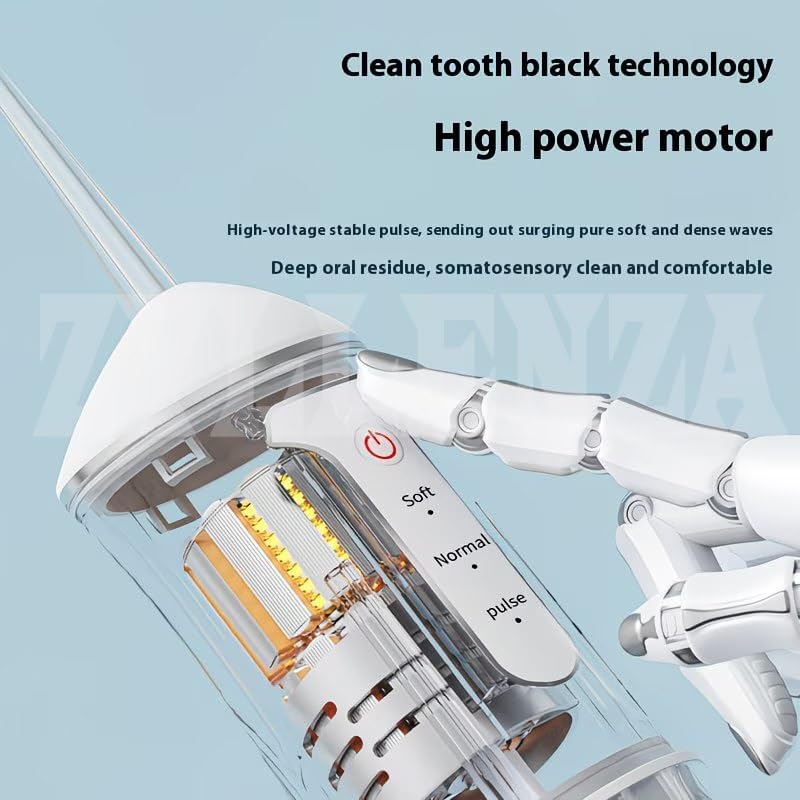 Image of Oralfree Portable Oral Irrigator Water Flosser for Teeth Cleaning, Rechargeable Cordless Dental Flosser with 3 Cleaning Modes, 220ML Water Tank, Waterproof USB Charging Oral Care Device for Adults & Kids (Multi)