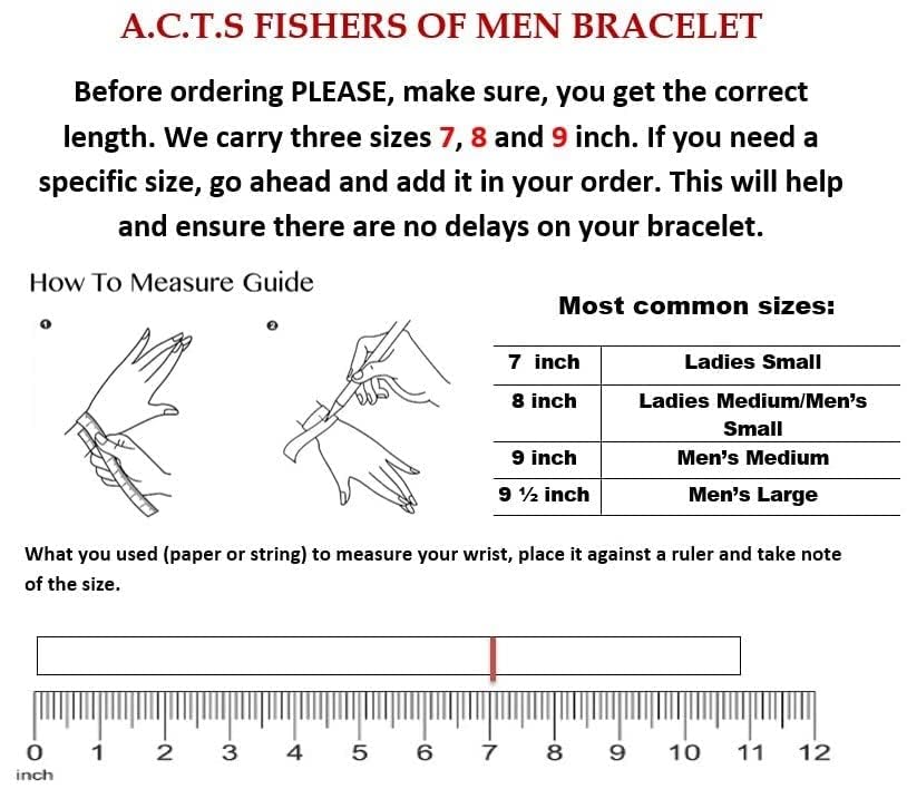 ACTS Bracelet Fishers Of Men Sterling Silver REGULAR LINK, Original Design3